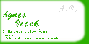 agnes vetek business card